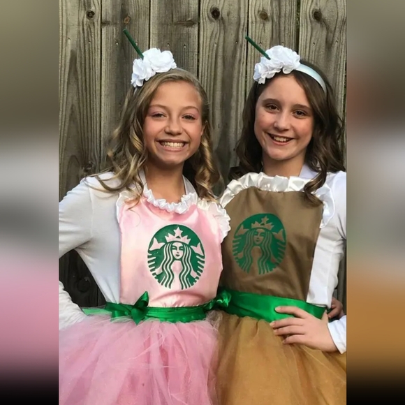 New adult women starbucks tutu apron with headband Halloween costume 2 piece - Picture 1 of 13